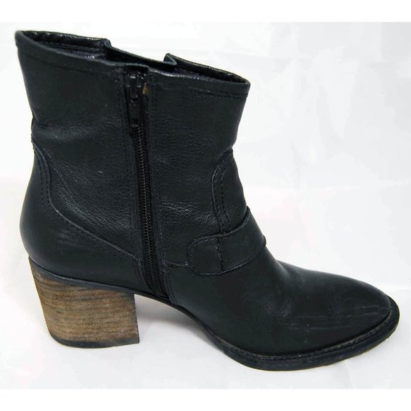 Matisse Black Leather Ankle Booties Size 7.5m - Picture 4 of 5
